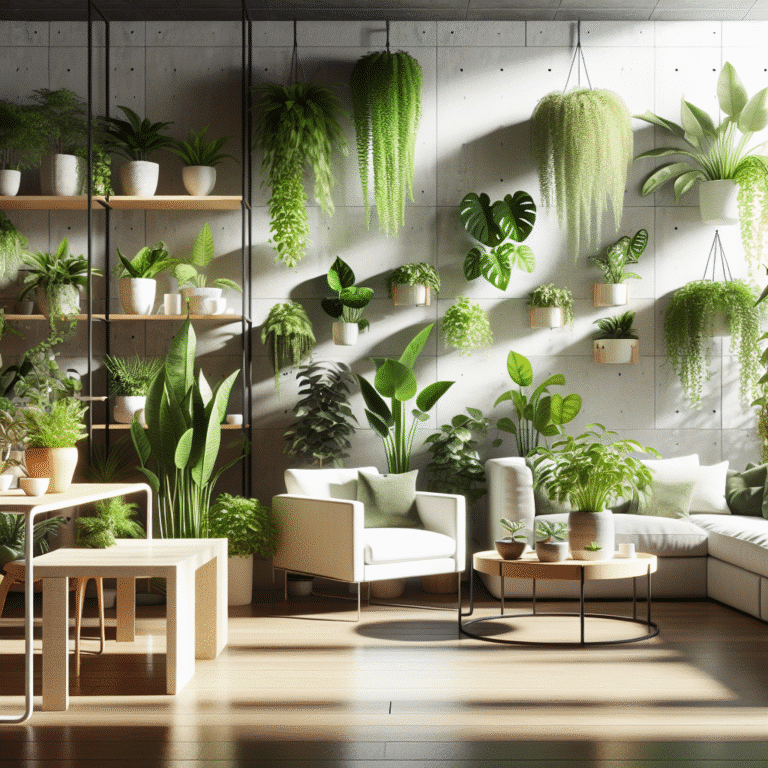 Creative indoor plant arrangements for cleaner air