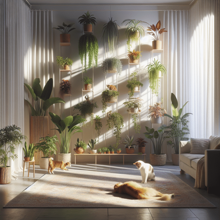 Indoor plant placement for pet safety